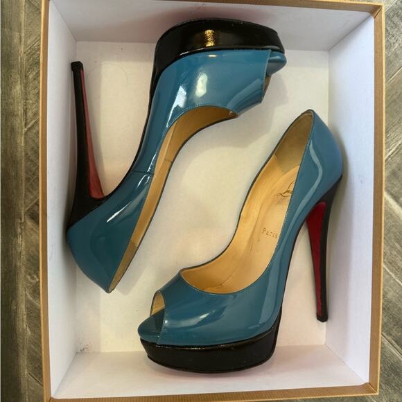 Christian Louboutin Lady Peep 150 Rare Ocean Color w/ Customization | 40.5 - Picture 15 of 16